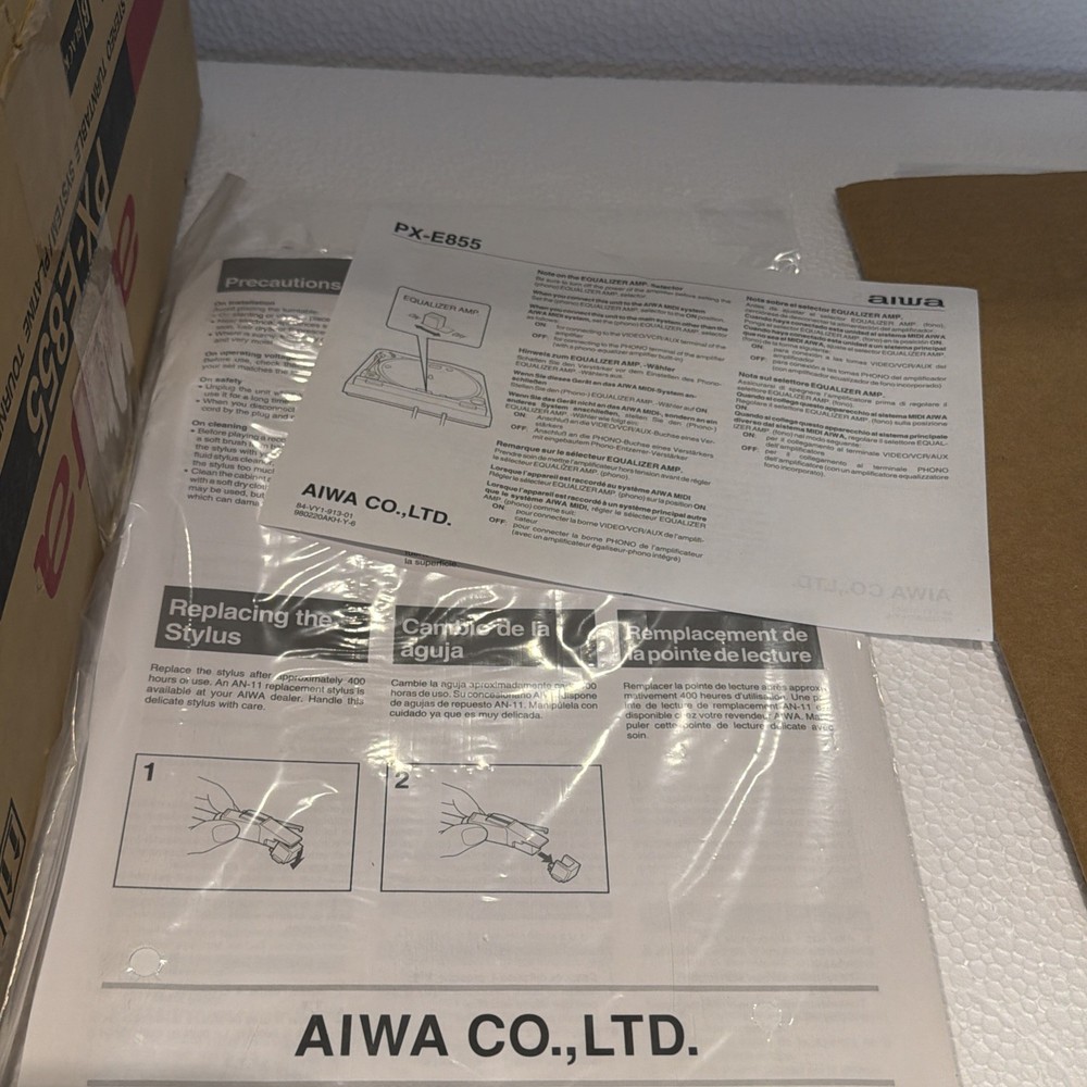 Aiwa PX-E855 Stereo Turntable System -Manual