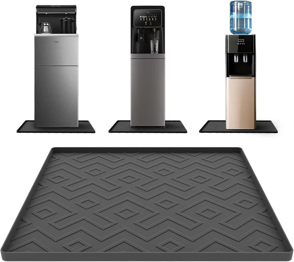 Water Cooler Mat – 19.7" x 19.7" Silicone Water Dispenser Mat for Floor & Coun