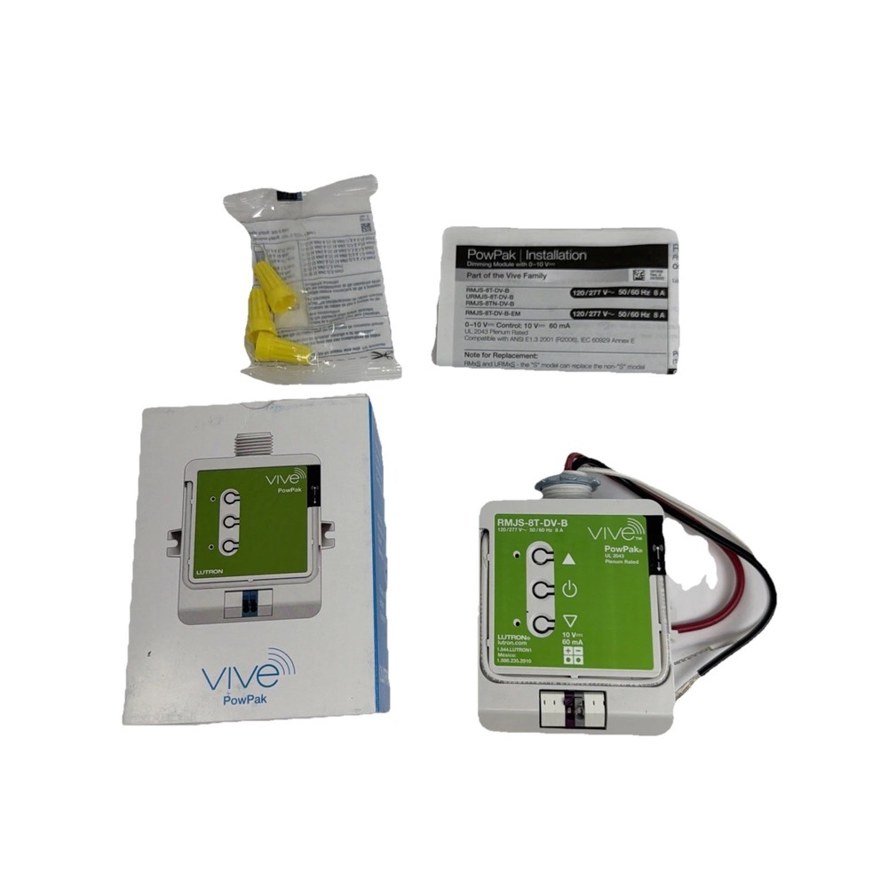 Lutron RMJS-8T-DV-B Power Pack Dimming Module with 0-10 Volt - NEW