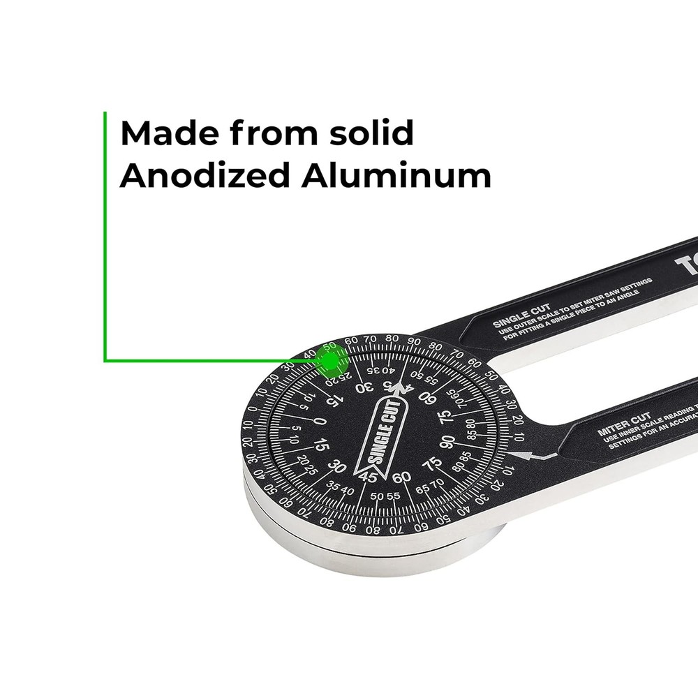 7inch Aluminum Miter Saw Protractor Angle Finder Measuring Tool With Multiple Sc