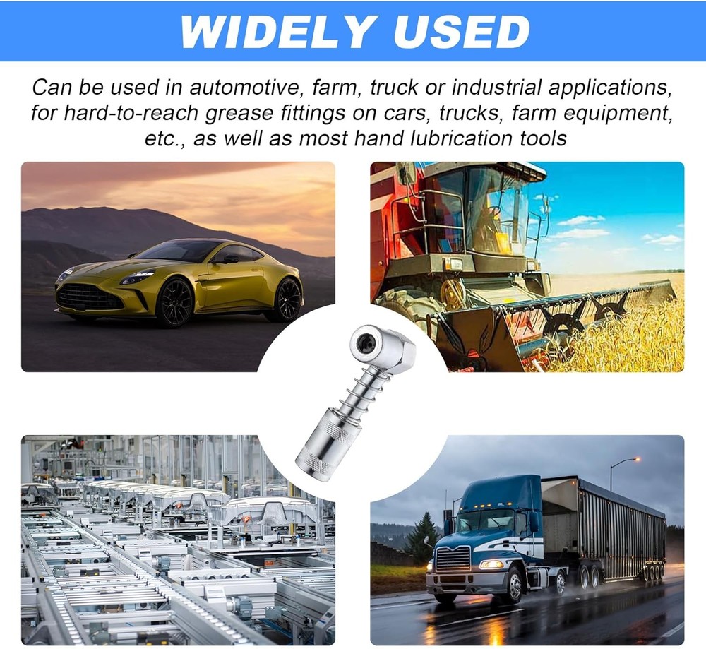 90 Degree Grease Coupler Adapter, Sturdy Steel Grease Coupler Adapter with Sleev