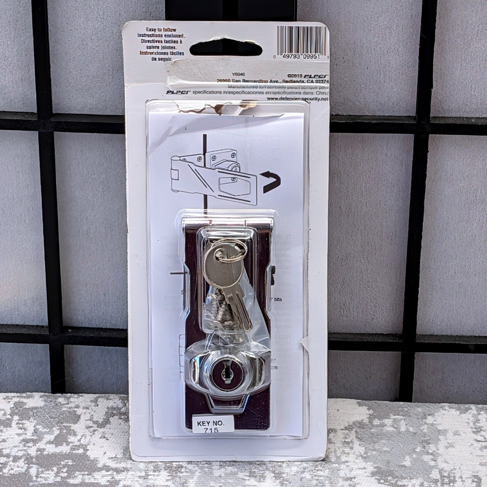 Defender Security 4 Inch Keyed Hasp Cabinet Lock U9951 Silver