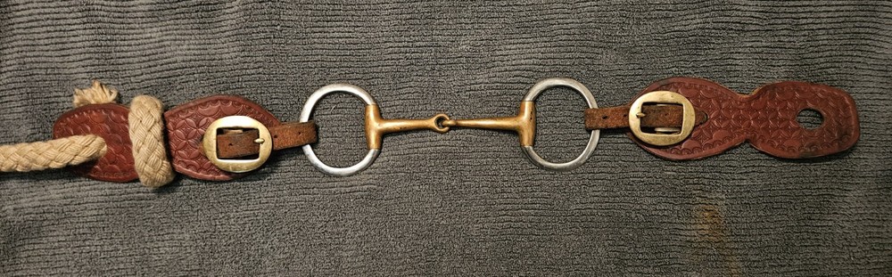 stamped leather, Buckaroo slobber-straps, custom made