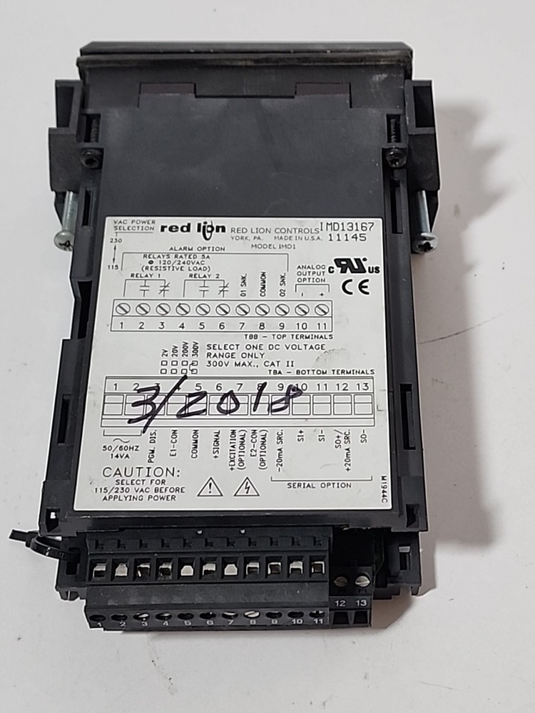 Red Lion Controls IMD13167 Panel / Voltage Meter 120/240VAC IMD1