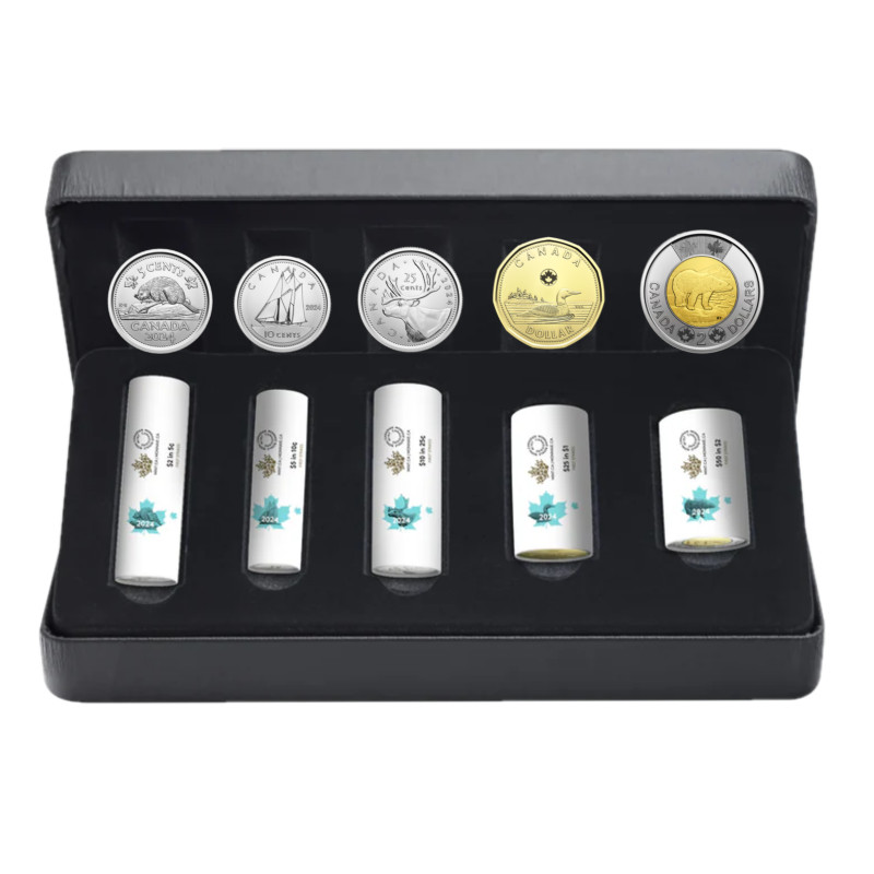 🇨🇦 Canada Special Wrap Roll Collection First Strikes Coin Set 6 Rolls, 2024
