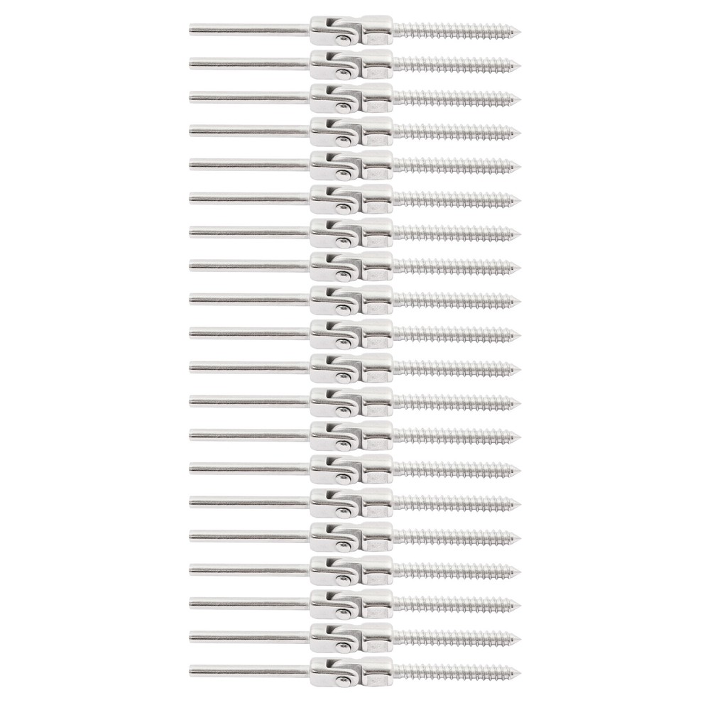 20pieces Cable Railing Kits Threaded Stud Tension End Angle Adjustable 180Degree