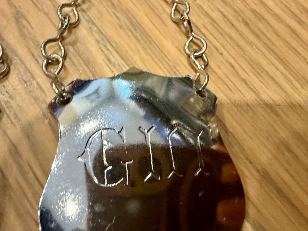 Vintage Shield Silver Plated Decanter Tags