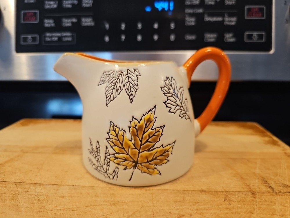 Eli & Ana Ceramic Creamer ONLY Hand Painted Rustic Leaves NEW