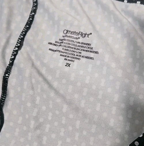 Climate Right Cuddle Duds 2X Black and White Polka Dot Bottoms