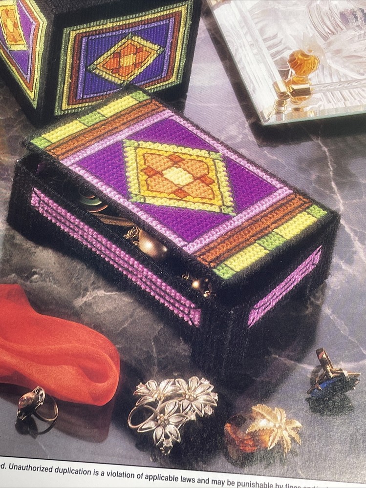 Victorian Set Tissue Box Music Box Annie's Plastic Canvas Pattern