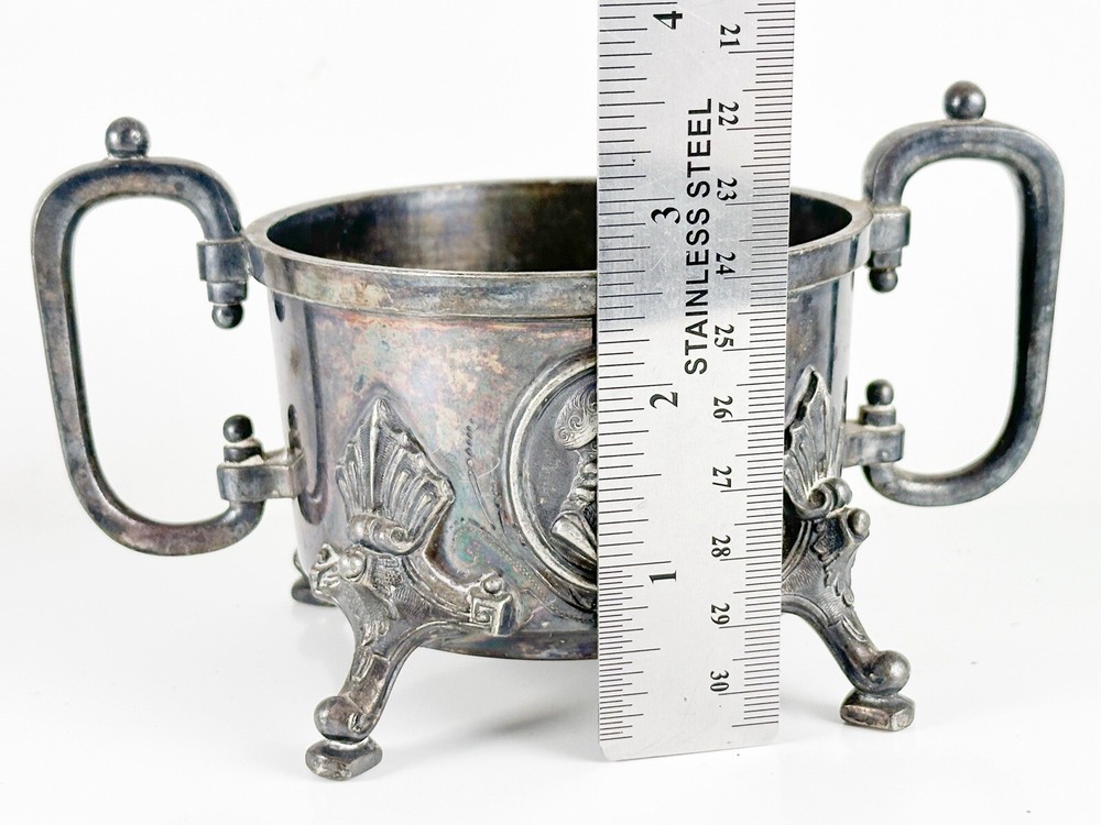 Antique Reed Barton Roman Figure Caudle Cup *Error* Silverplate Sugar