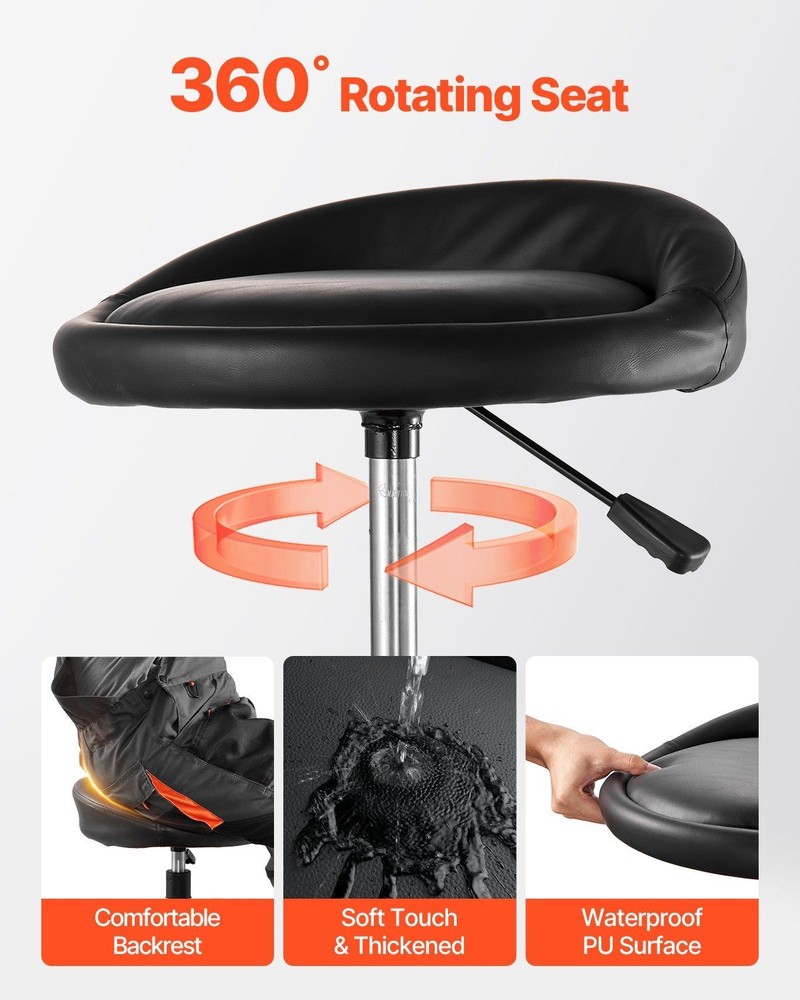 Rolling Repair Stool 300lb Capacity Garage Ready Height Adjustable Feature