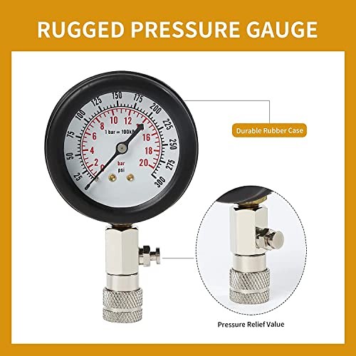 8PCS Compression Tester, Engine Compression Tester kit Professional Plastic red