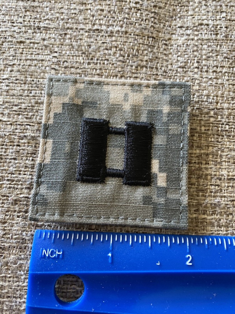 US Army Captain CPT O-3 Rank ACU Hook / Loop Pattern Military Patch INV6569