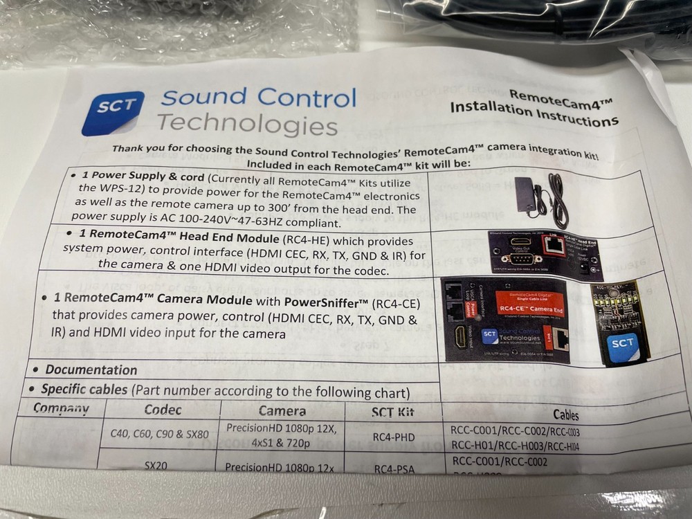 Sound Control Technologies RC4-E4P for Polycom EagleIV cam & RealPresense codecs