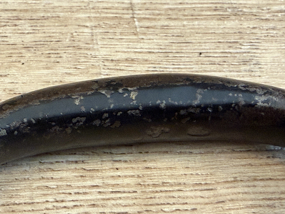 X4 VINTAGE IRON PULL HANDLES RUSTIC D HANDLES