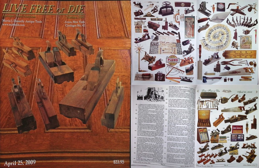 Full Color April, 2009 (SC09) Antique Tool Auction Catalog & Prices Realized