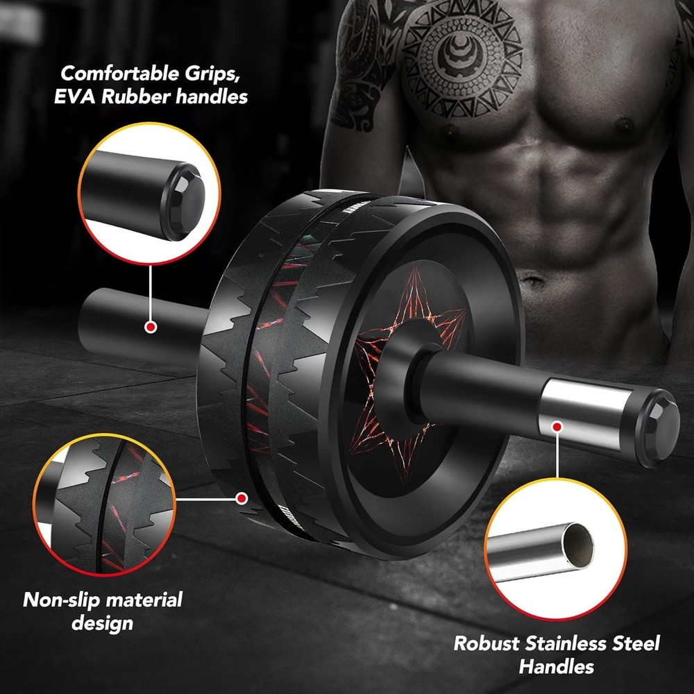 Ab Roller Wheel,Abs Workout Equipment for Abdominal & Core Strength Training Gym