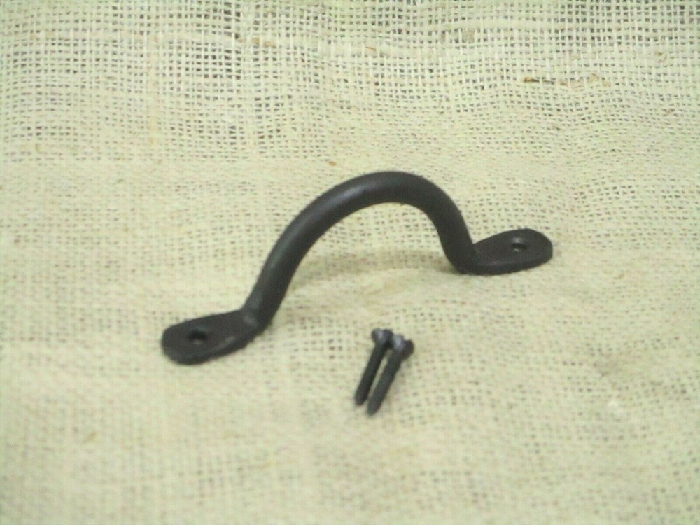 HAND FORGED IRON DRAWER BIN PULLS 4 1/4" LONG CABINET HANDLES KITCHEN BATH