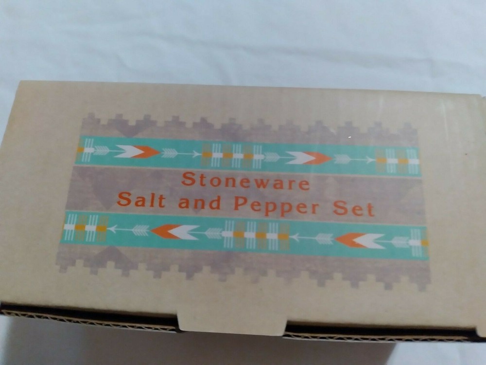 BRAND NEW BOXED STONEWARE SALT AND PEPPER SET