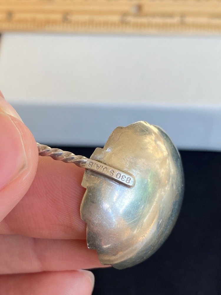Silver 830S Norwegian Maker JAB Twist Loop Handle Tea Caddy Spoon Norway