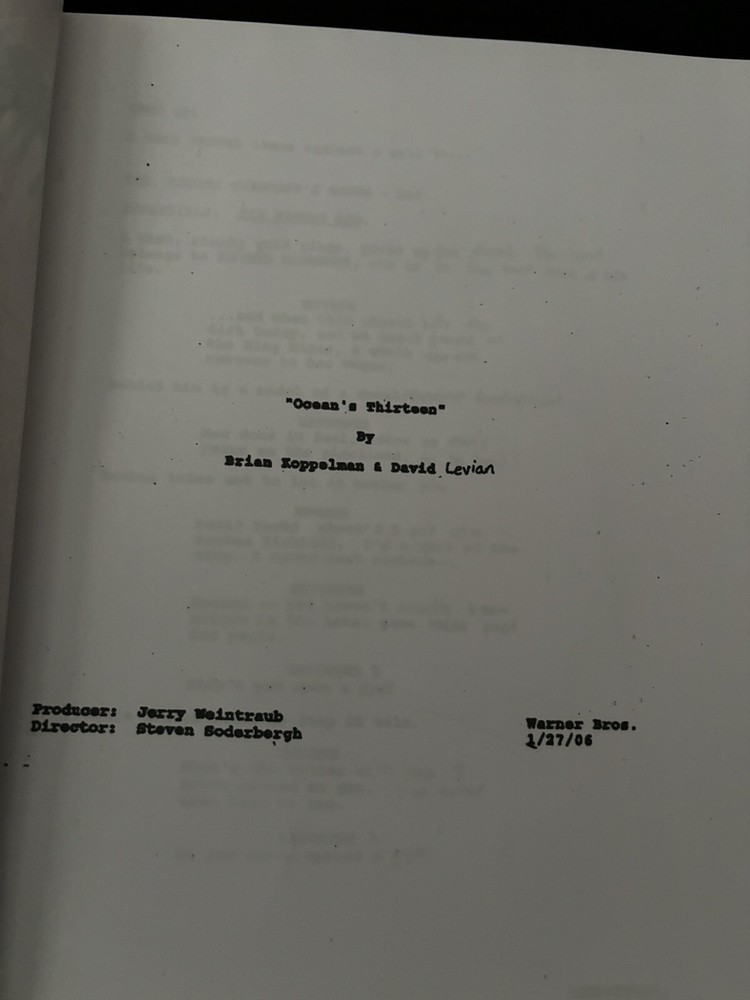 Warner Bros.™ THE OCEANS TRILOGY Rare Script STEVEN SODERBERGH Screenplay Set