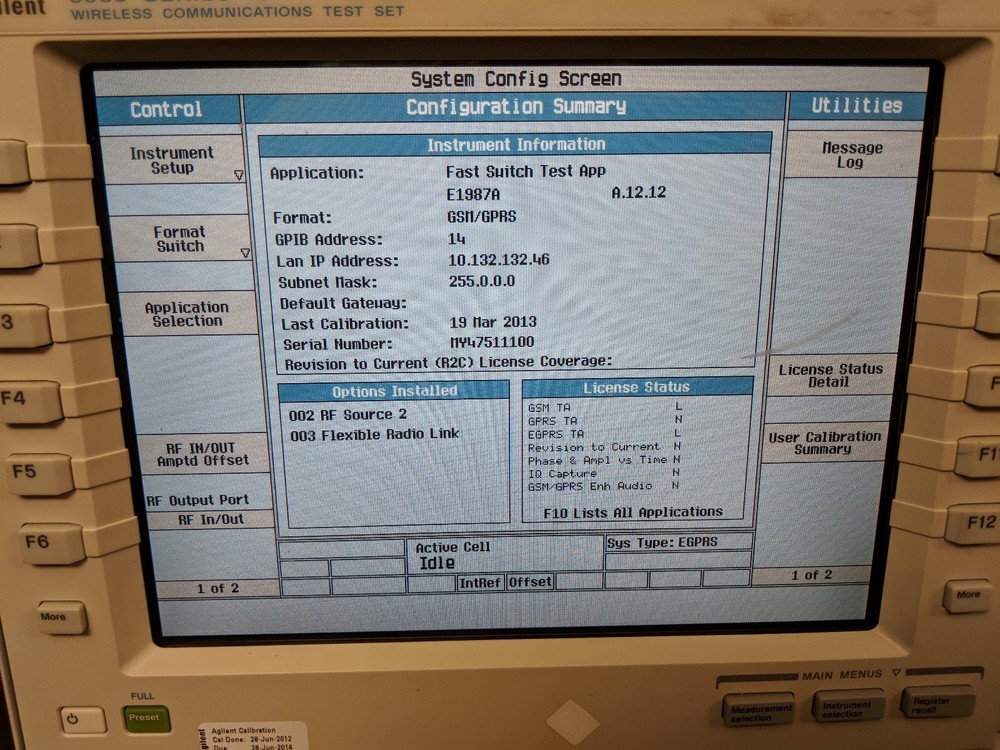 Agilent 8960 Series 10 E5515C Test Set Fast Switch Test App E1987A E1963A E1962B