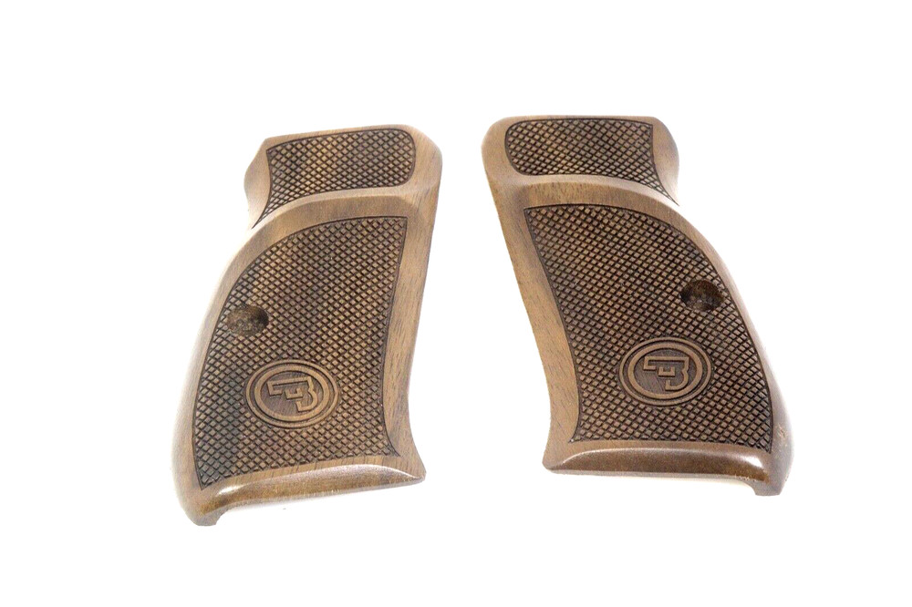 CUSTOM MADE "CHECKERED" WALNUT GRIPS FITS CZ 75 Compact, CZ P-01,CZ 75 D Compact