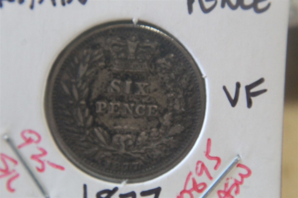 GREAT BRITAIN 6 PENCE 1877 SILVER KM751.1