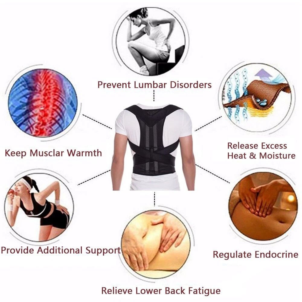 Adjustable Posture Corrector Back Shoulder Support Correct Brace Belt Men Women