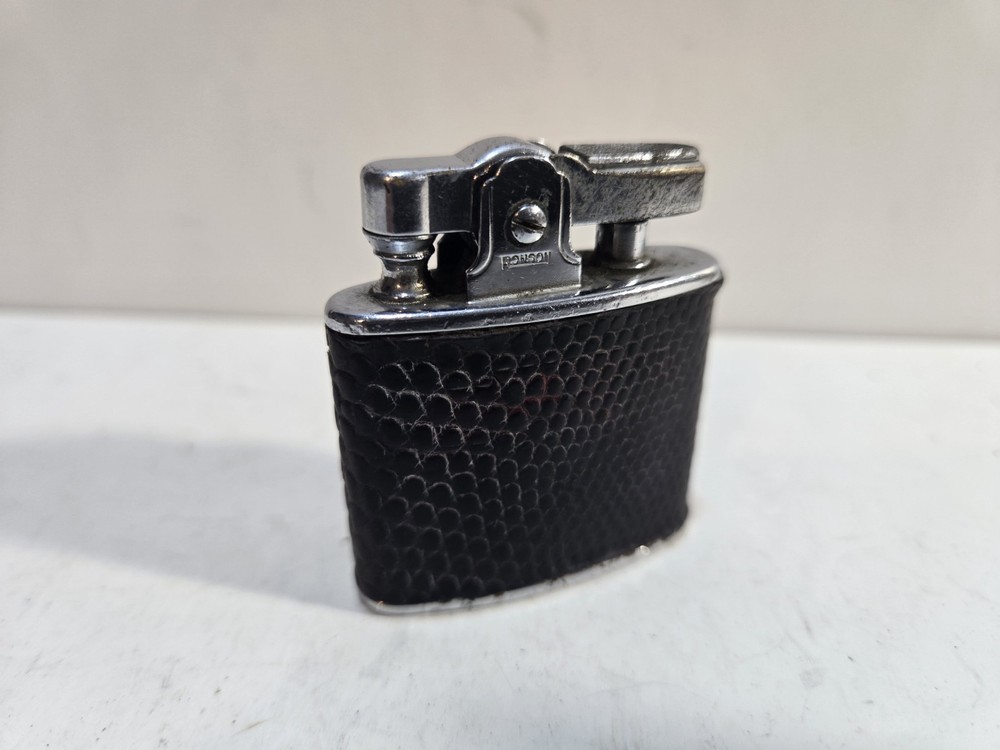 VINTAGE WORKING RONSON Standard Leather Wrapped LIGHTER 8060/26