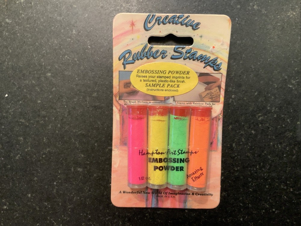 Embossing powder set Sample Pack Pink, Yellow Green, Orange
