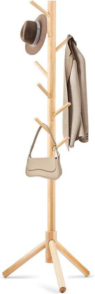 Coat Rack Freestanding Coat Rack W/ 8 Hooks & 3 Adjustable Size Tree Coat Racks