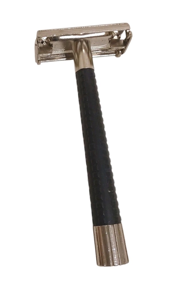 Vintage 1960s Schick Krona Double Edge Safety Razor Black Handle
