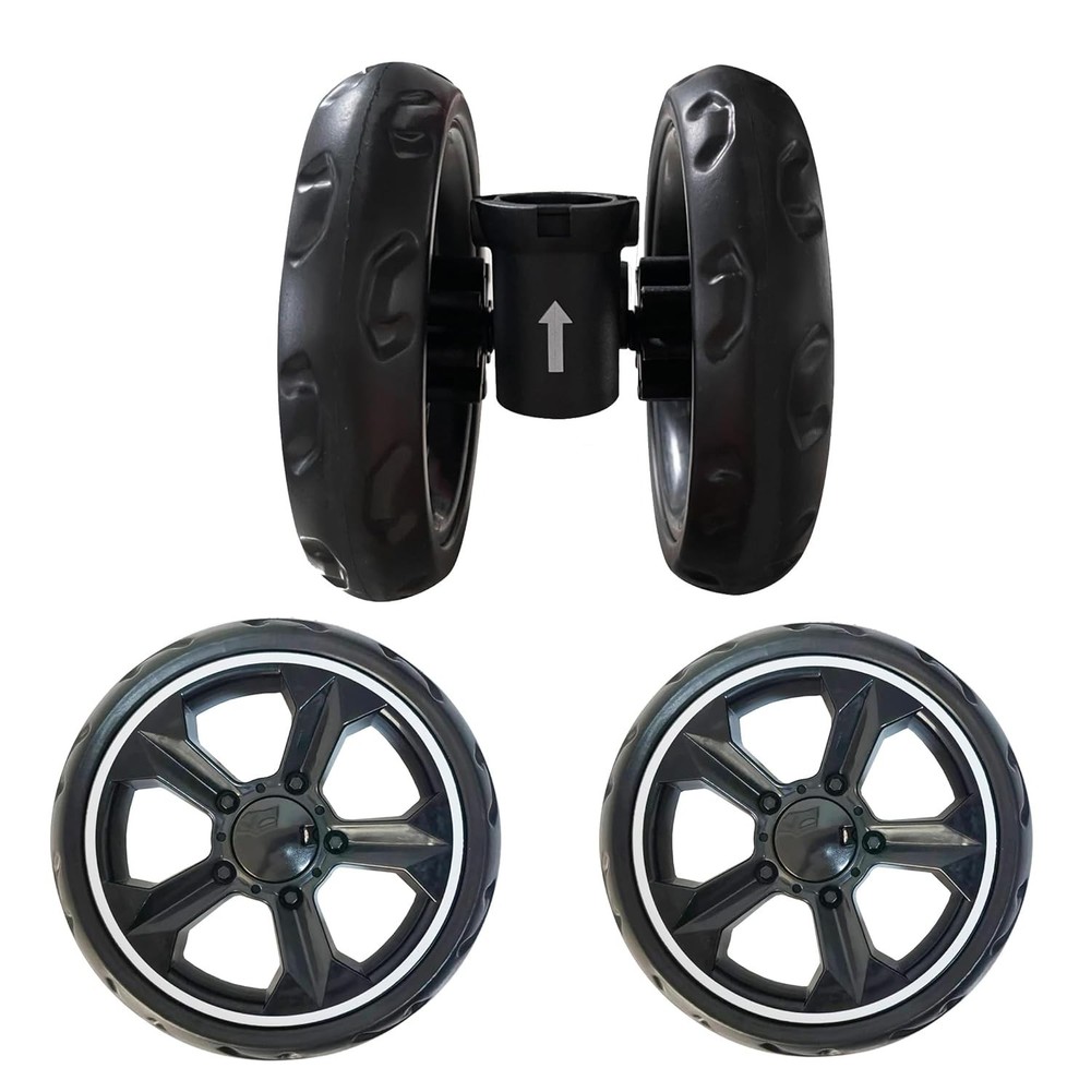 Replacement Wheel Set for 3 Wheel Pet Strollers - Easy Instal Without Tools
