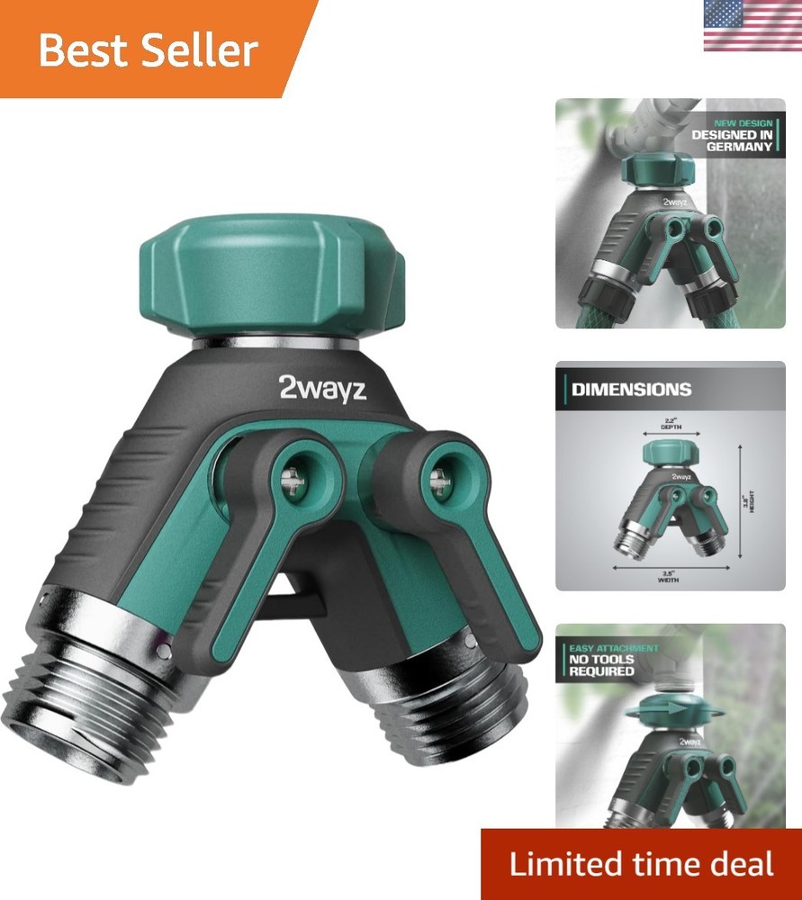 Effortless Water Direction with  360° Brass Hose Splitter & Extender