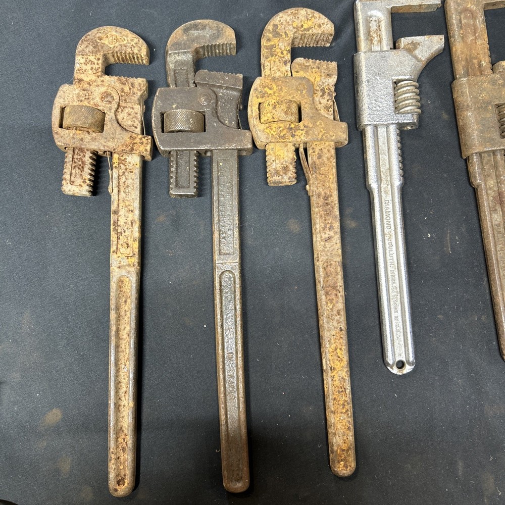 Lot Of 11 Pipe Wrenches