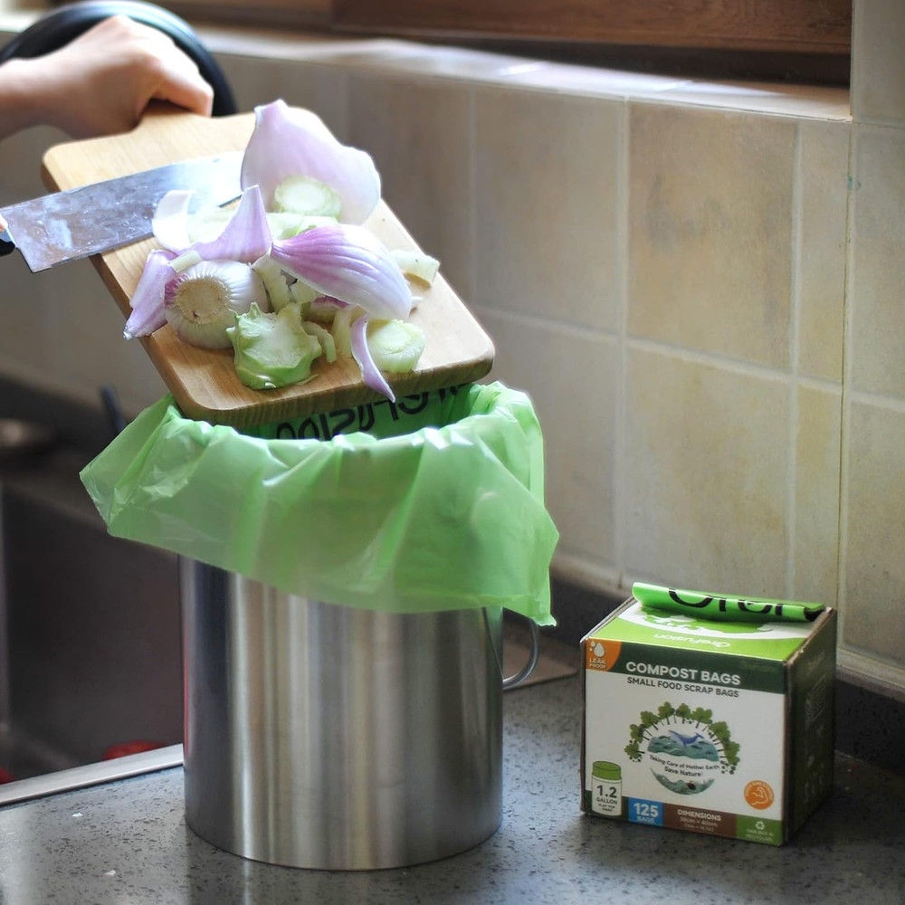 Compostable Bags for Kitchen Compost Bin, 1.2 Gallon, 125 Count, Certified by BP