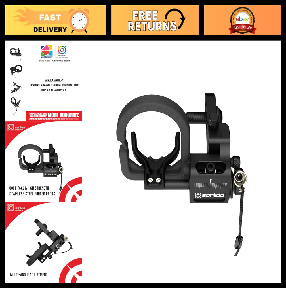 Drop Away Arrow Rest for Hunting Compound Bow - Right Hand Archery Accessory, Bl