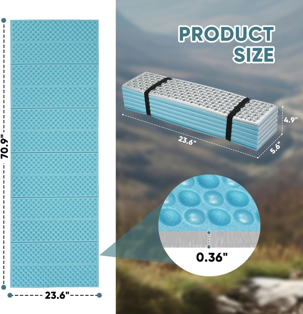 Ultralight Foam Sleeping Pad Waterproof Closed Cell Camping Mat Foldable