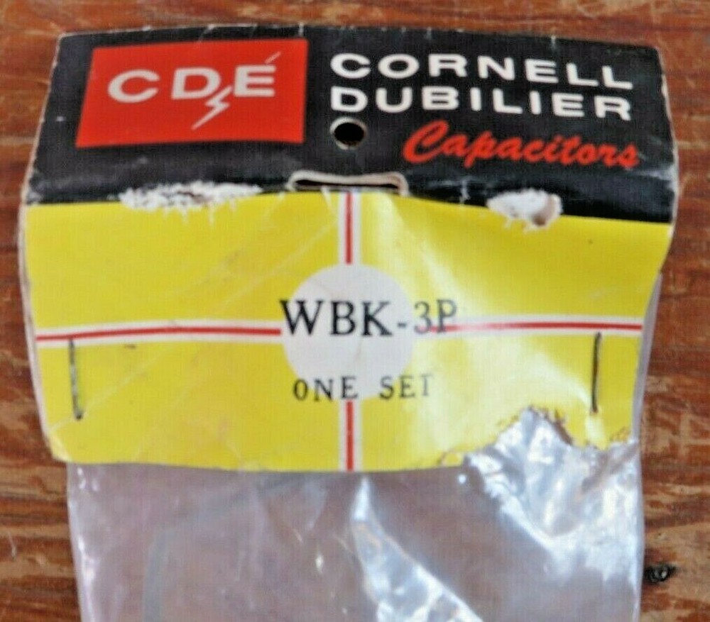 Nos Cornell Dubilier Capacitors WBK-3P One Set NOS