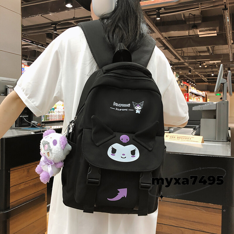 Kuromi Backpacks Student Lightweight Backpack Pendant Cinnamoroll Large Capacity