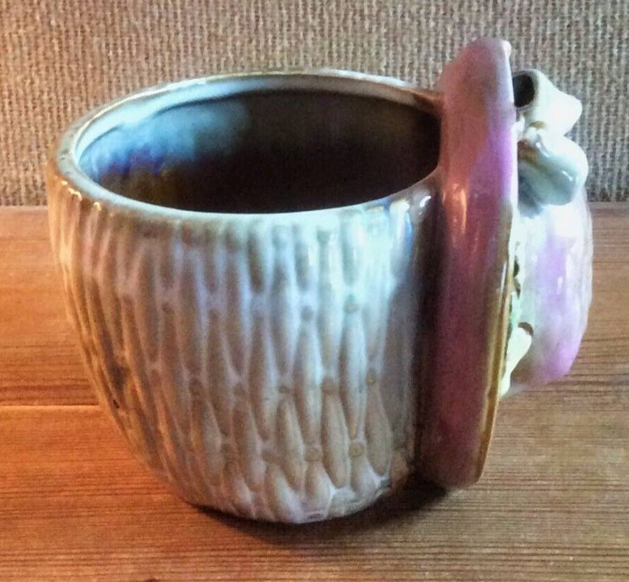 Ceramic Bonnet Hat Planter Pot Pink With Bow Unique Gift Idea