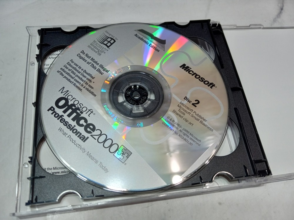 Microsoft Office 2000 Professional w/Product Key (2-CD set) Academic Edition OEM