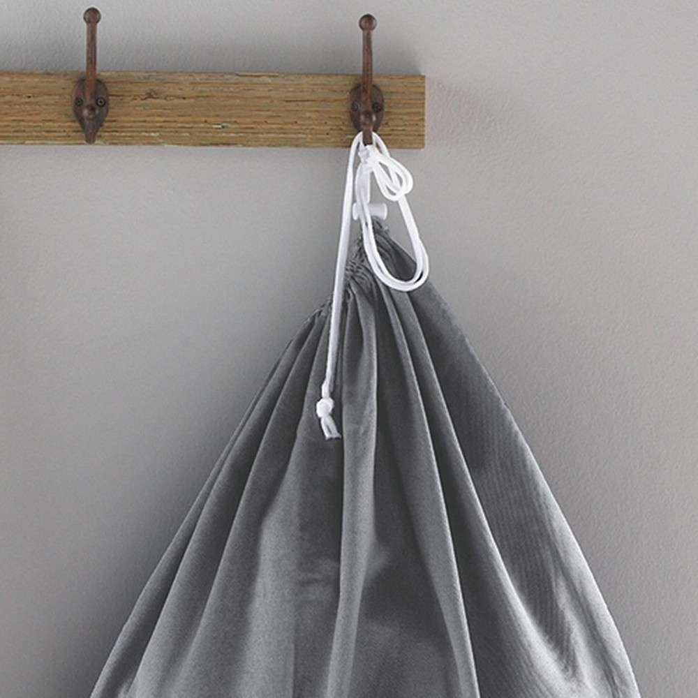 Mainstays Polyester Cotton Laundry Bag, Drawstring Gray Durable