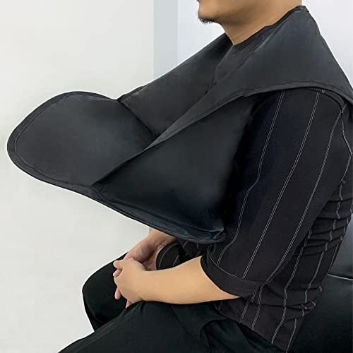 Beard Bib, Beard Apron Foldable Multi-Purpose Shaving Bib, Waterproof black