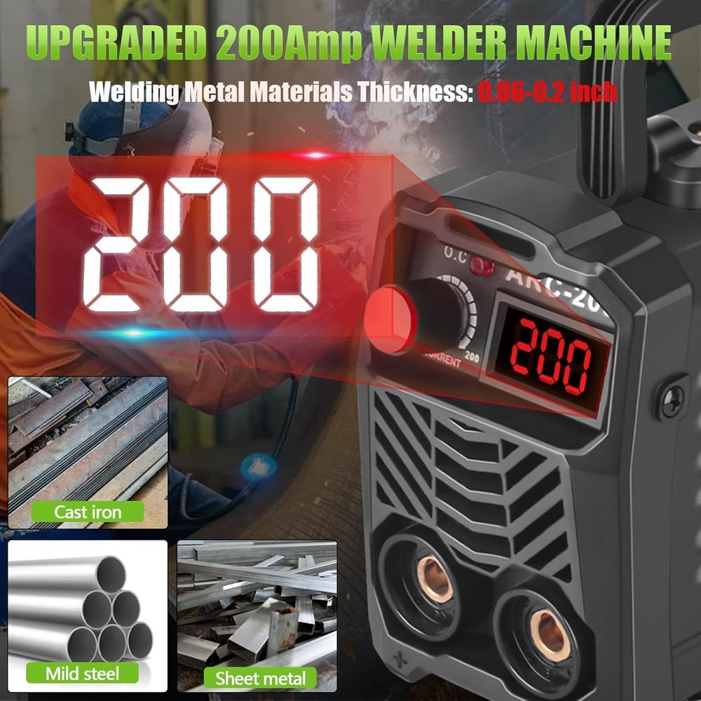 200A Mini Portable Welding Machine with 20 Rods - Advanced IGBT Technology