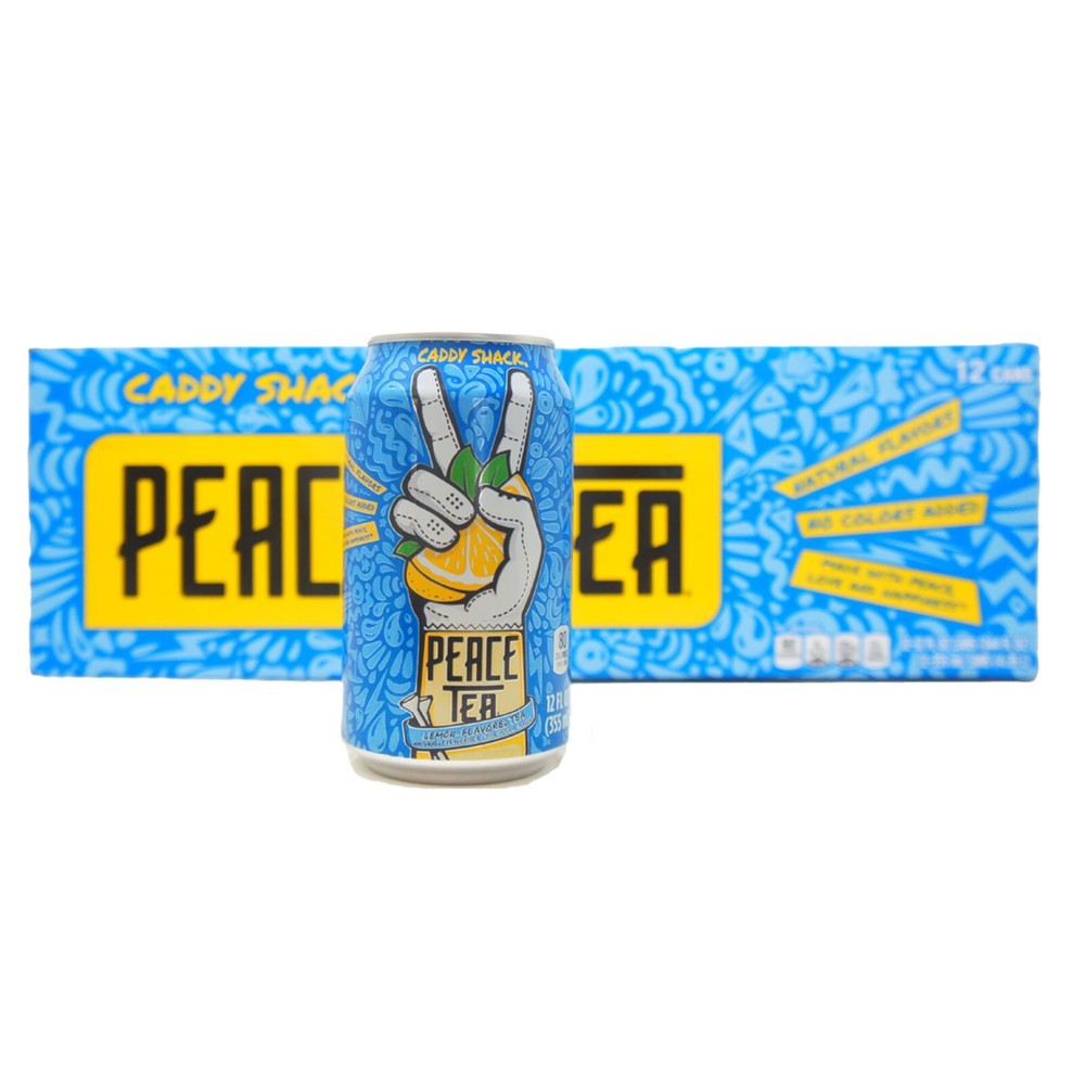 Caddy Shack Peace Tea, Lemon Flavored Soda, 12 FL oz (12 Pack)