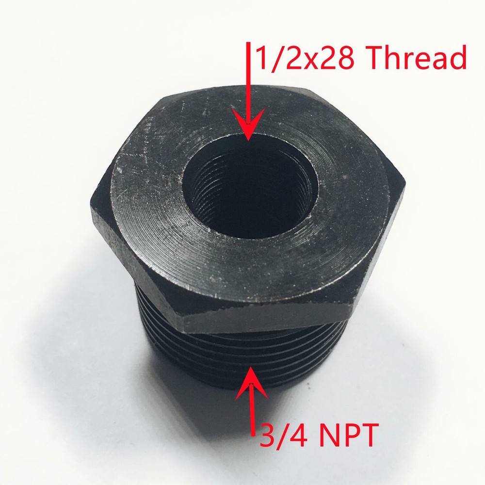 2 Pack Steel Thread Adapter Convert 1/2x28 to 3/4 NPT