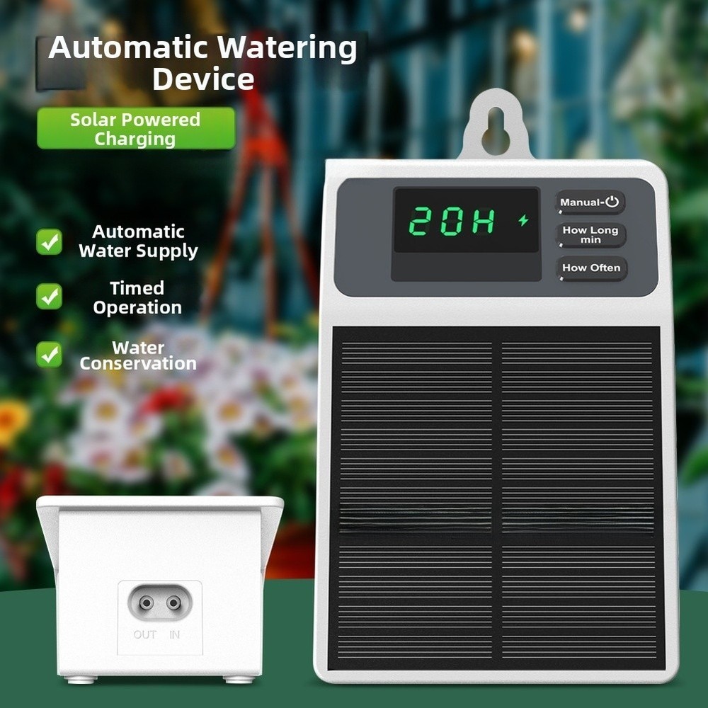Balcony Friendly Solar Watering System with Adjustable Timer for Potted Plants